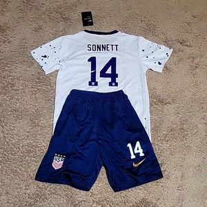 GOTHAM EMILY SONNETT #14 USWNT NIKE FIFA WORLD CUP JERSEY & SHORTS KIT NWT YOUT…